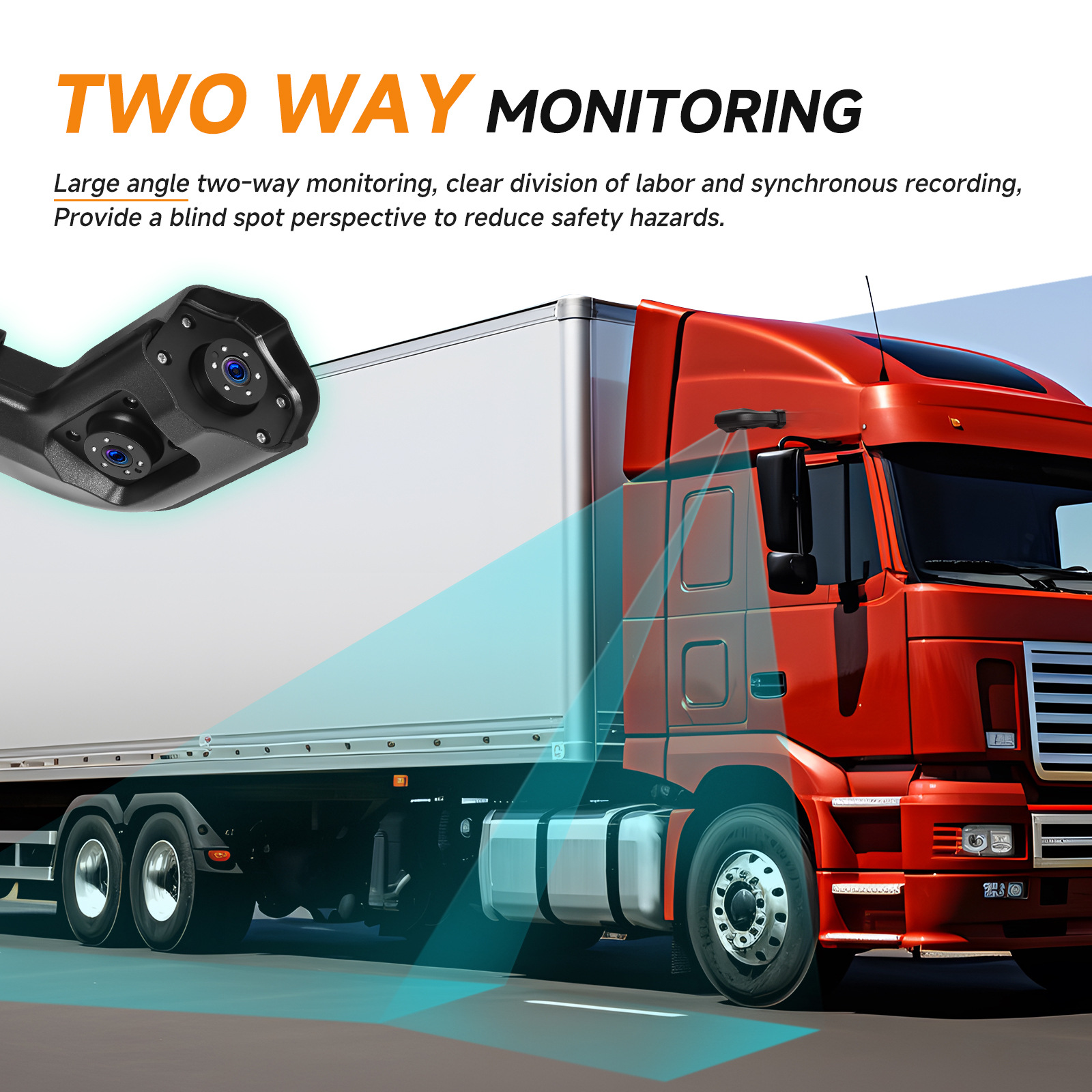 10.36 inch HD digital truck rearview mirror DVR with BSD
