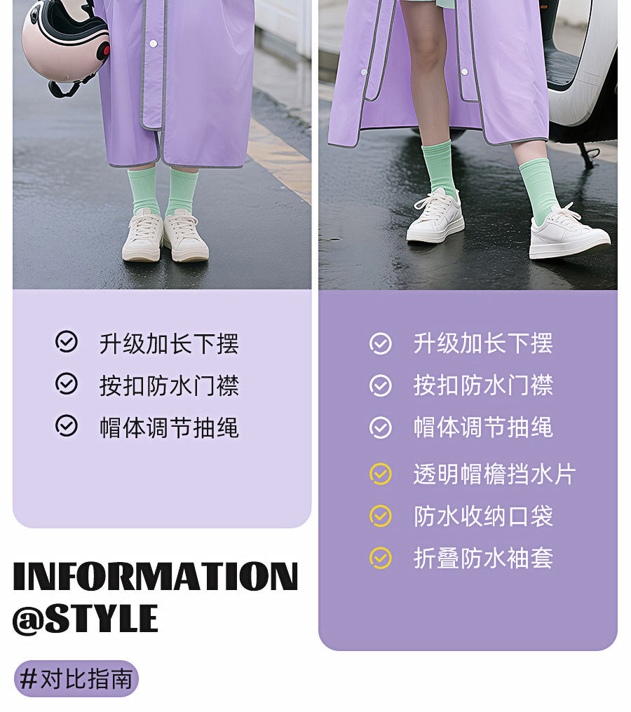 E-scooter raincoat, EVA, full-body, thickened