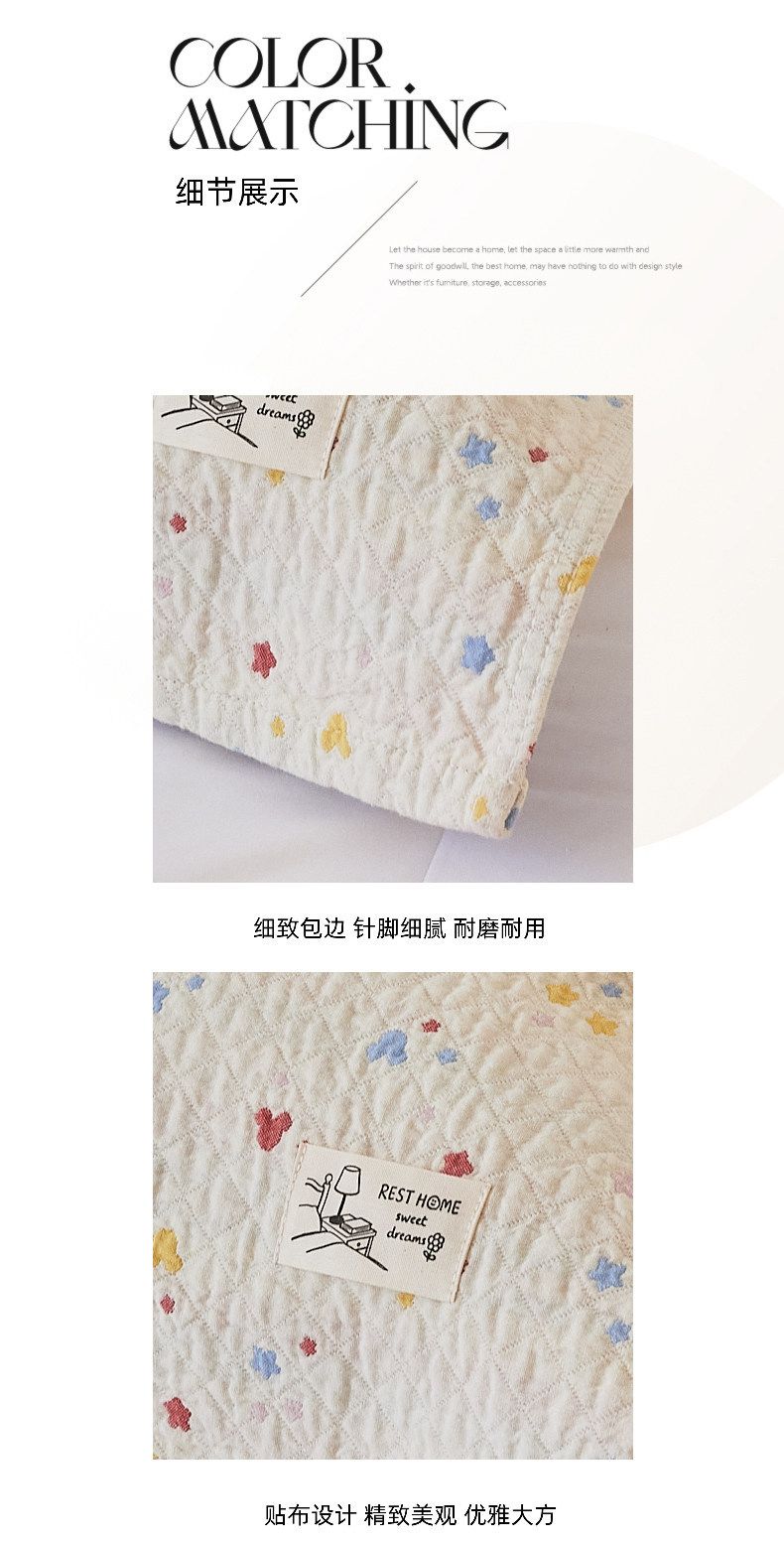 Pure cotton gauze pillowcase pair, thickened, fixable