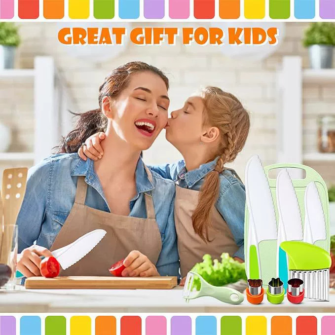 Children's plastic safety knife set for pretend play kitchen