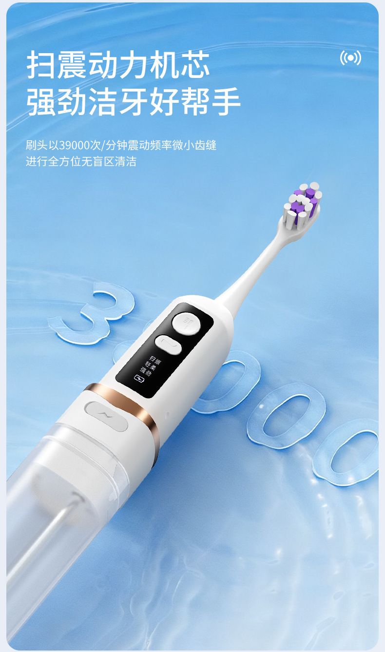 Smart electric toothbrush and water flosser combo kit, portable