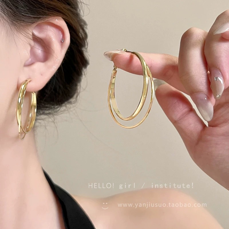 S925 silver hoop earrings, minimalist, fashion, versatile