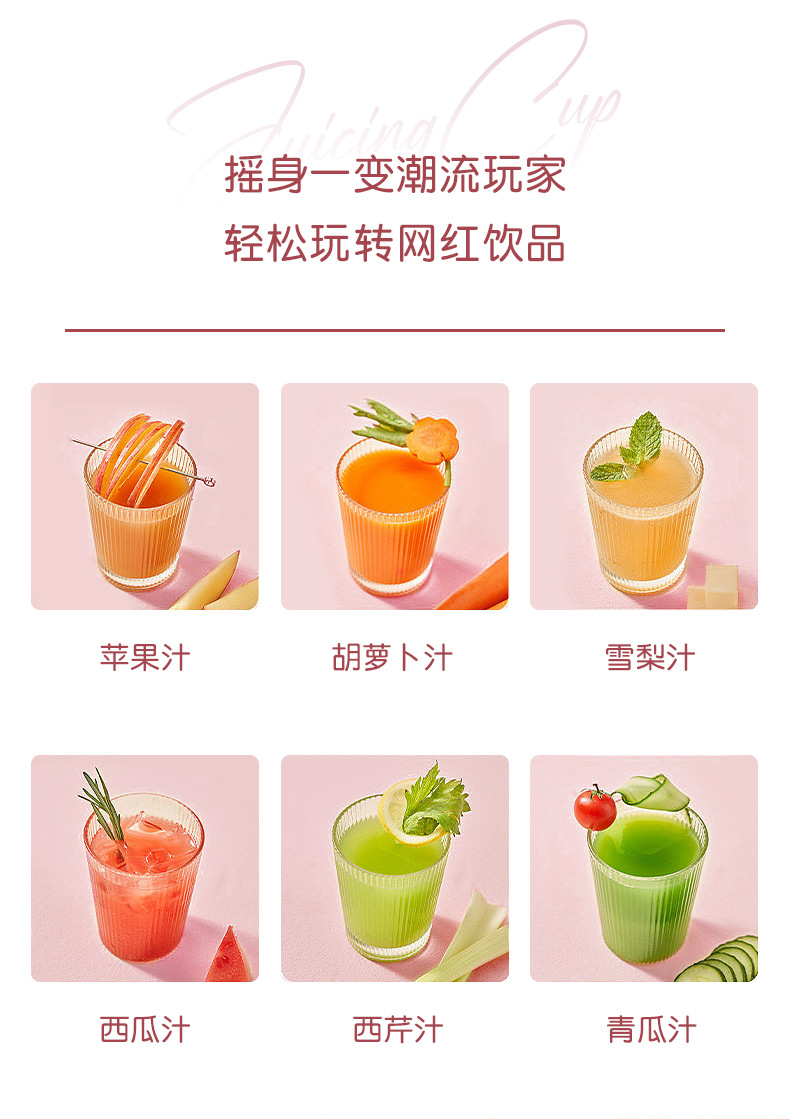 Portable juice maker, rechargeable, ice crushing