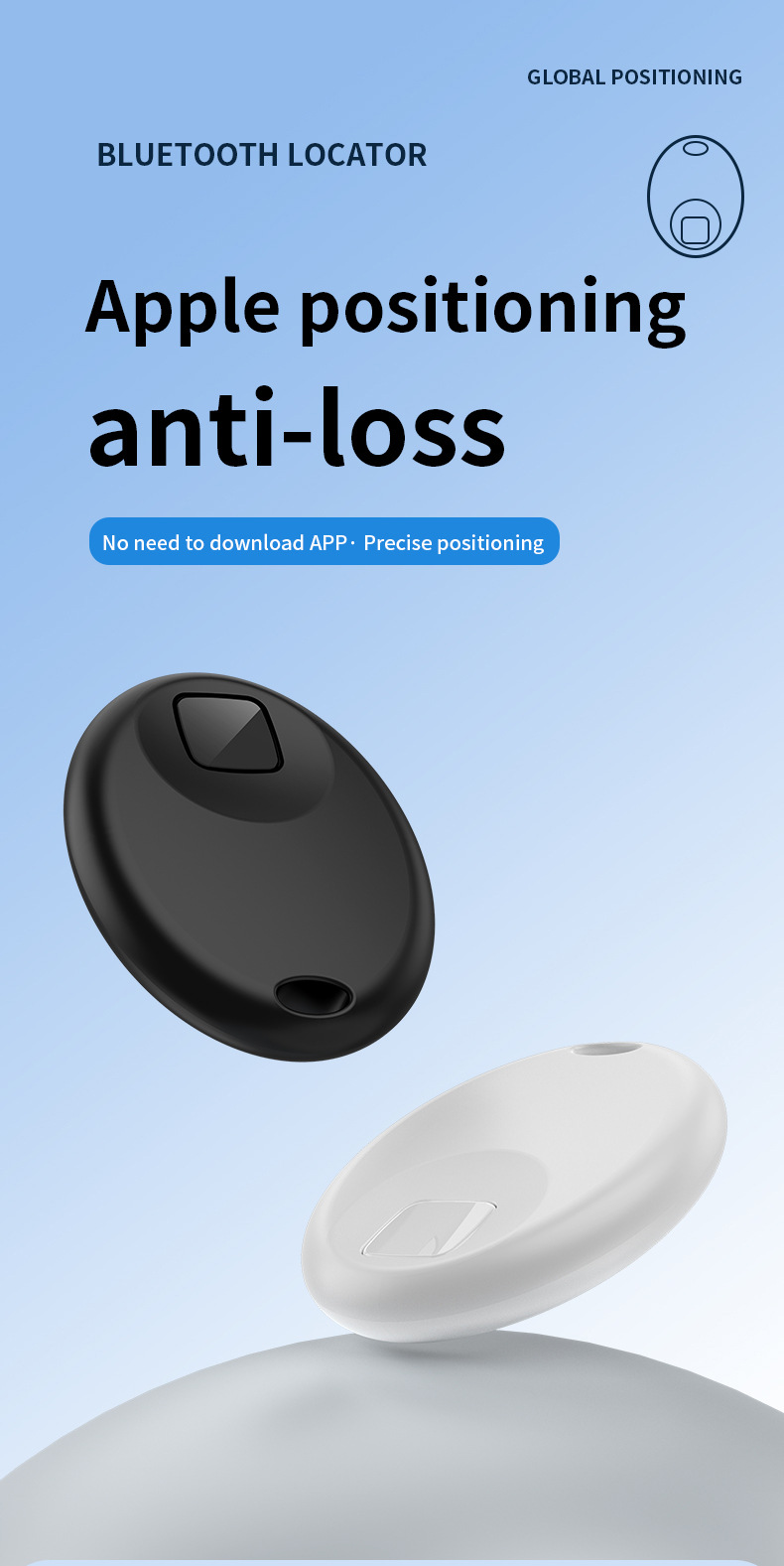 Apple AirTag compatible smart locator, Bluetooth positioning