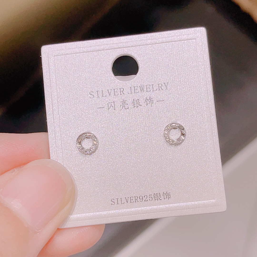 S925 Silber Damen Mini Ohrstecker, koreanischer Stil