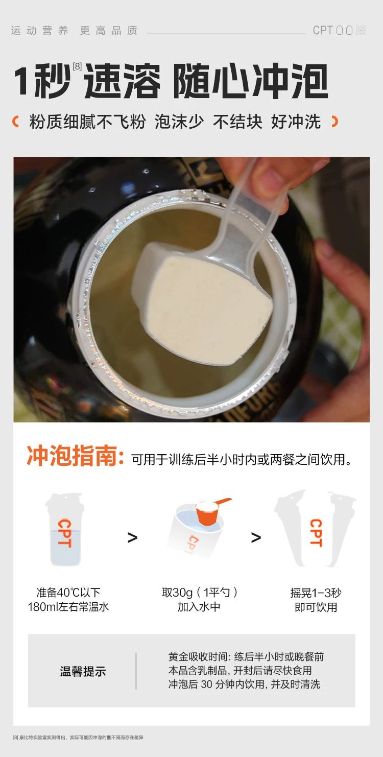 康比/特 乳清蛋白粉曾肌粉健身男女运动益生菌乳清蛋白质运动使用