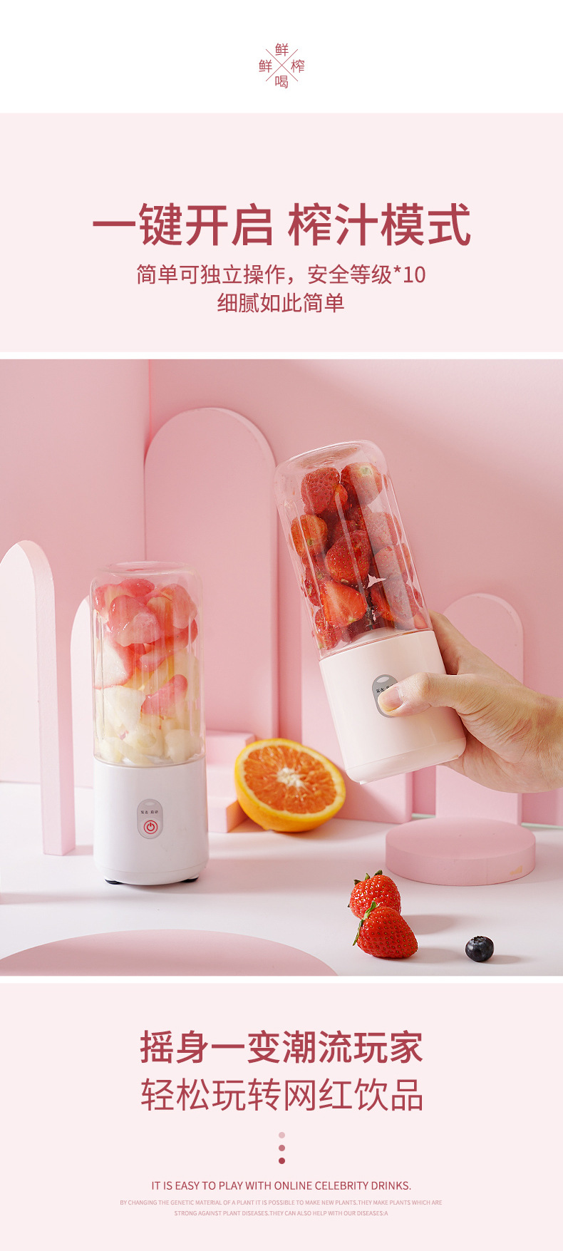 Portable Rechargeable Juicer and Blender
