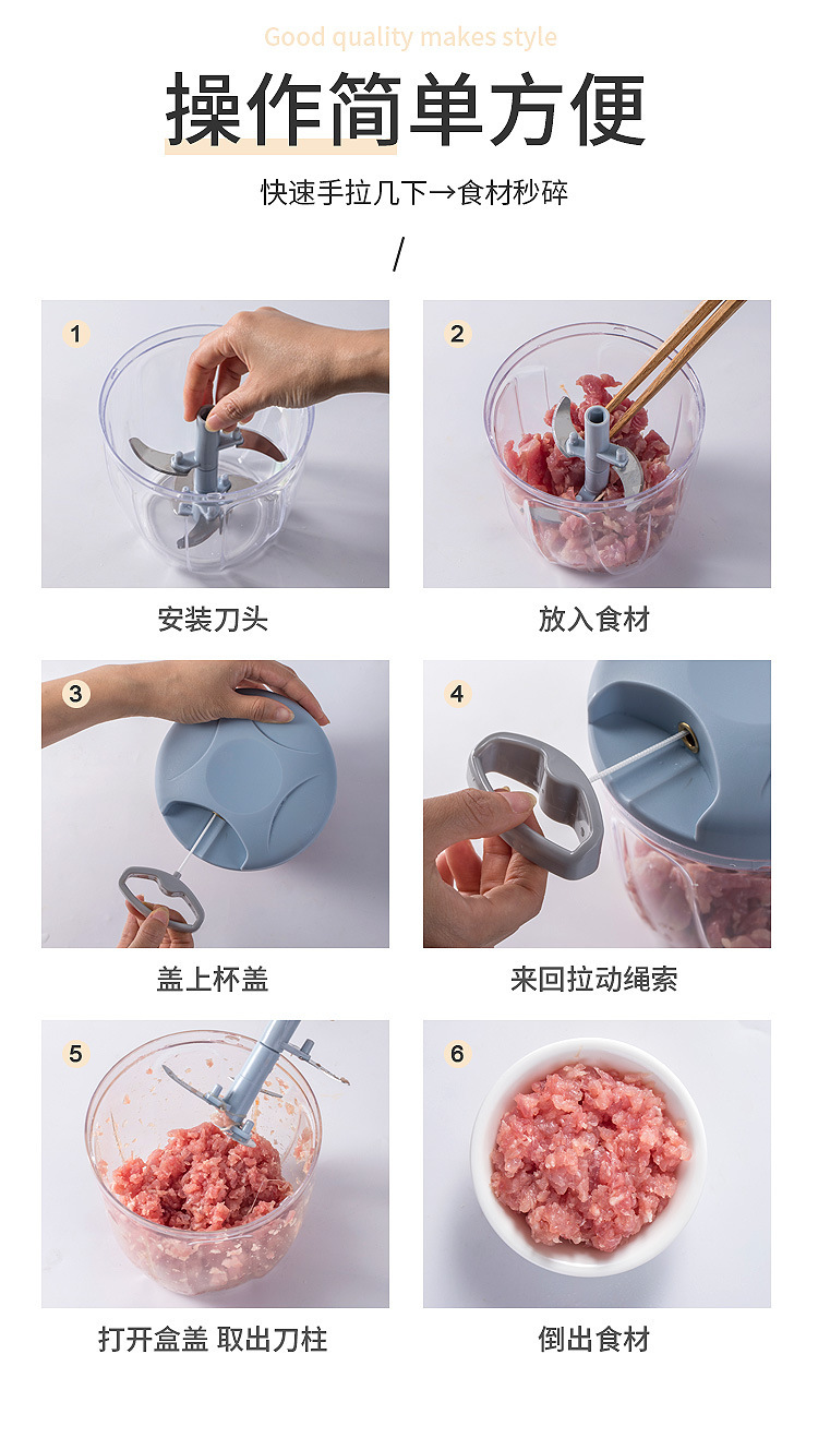 Home kitchen multifunctional tool with garlic press and meat grinder