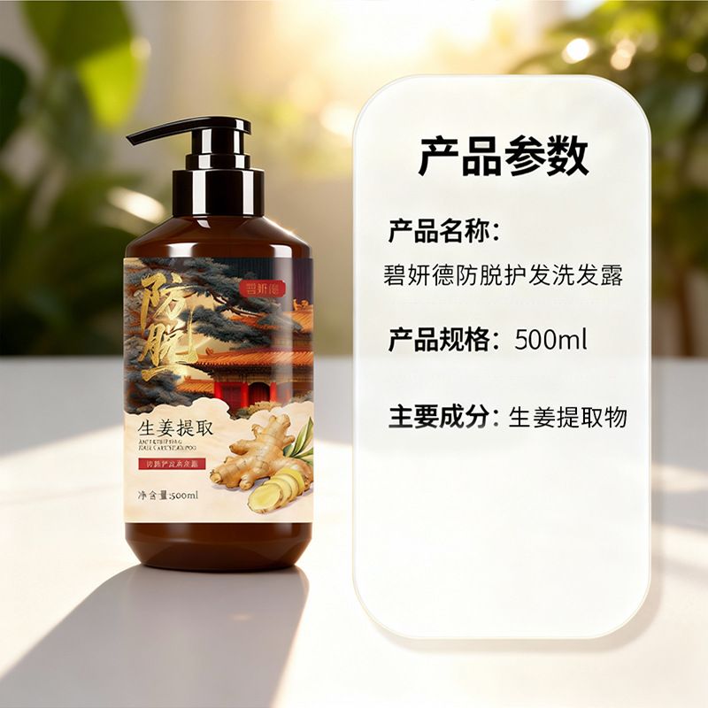 防脱洗发水 生姜侧柏叶养发密发控油去屑持久蓬松男女士洗发露