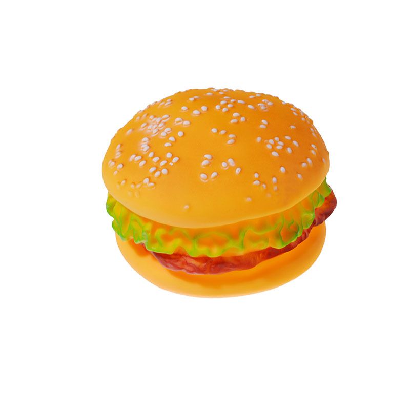 Vinil hamburger sosisli sandwich oyuncak, diş çıkarma, dayanıklı