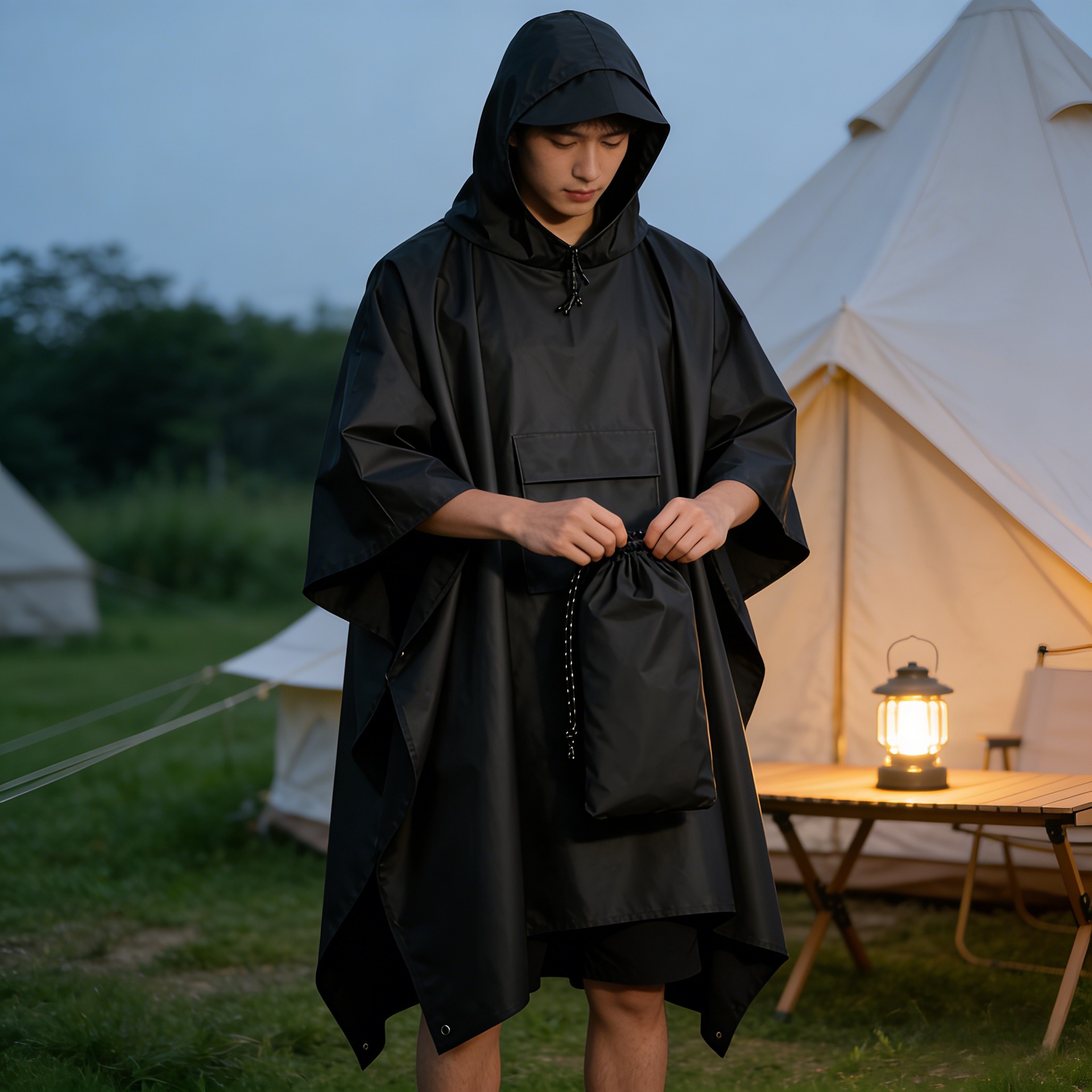 3-in-1 Regenponcho, leicht, Outdoor-Cape