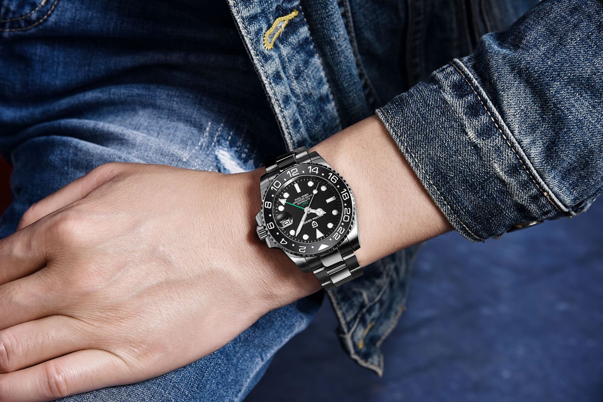 PAGANI DESIGN PD-1662 Herren-Automatikuhr, GMT, Leuchtkalender