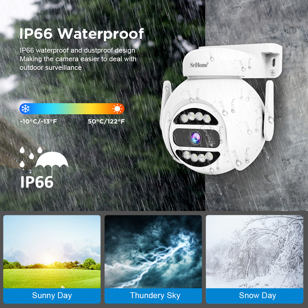 SriHome 8-channel monitoring kit, 5MP camera, 10-inch display