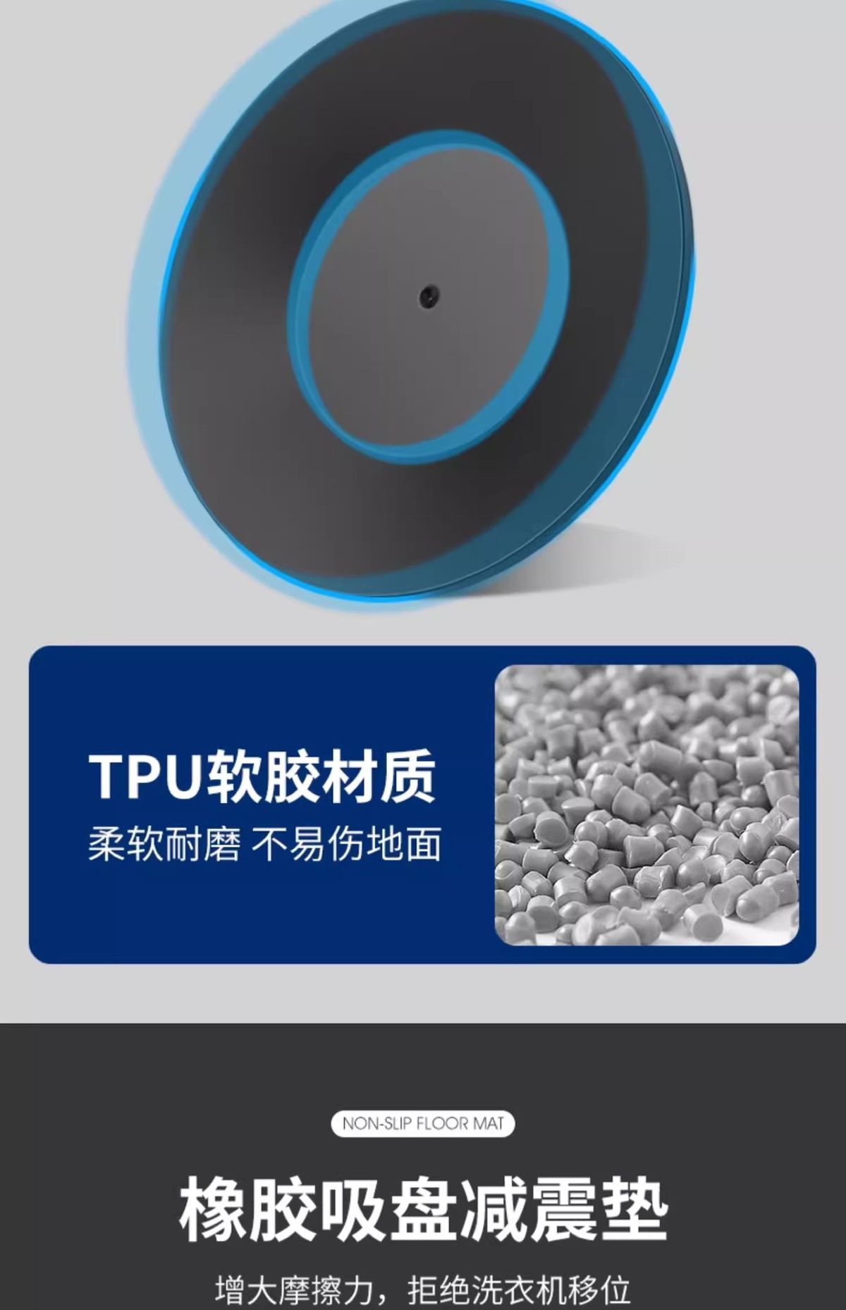 Washing machine foot pads, anti-slip, vibration dampening, universal rubber