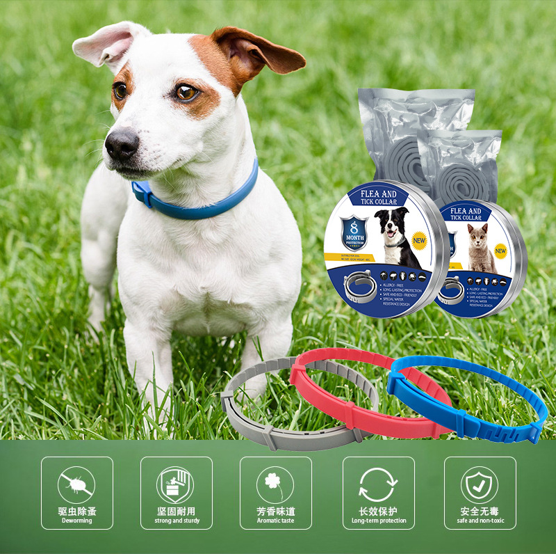 Floh-, Zecken- und Lausenschutz-Halsband für Hunde und Katzen, verstellbar