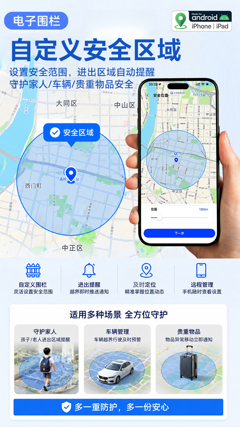 GPS Tracking Device Dual System Elderly Children Pets