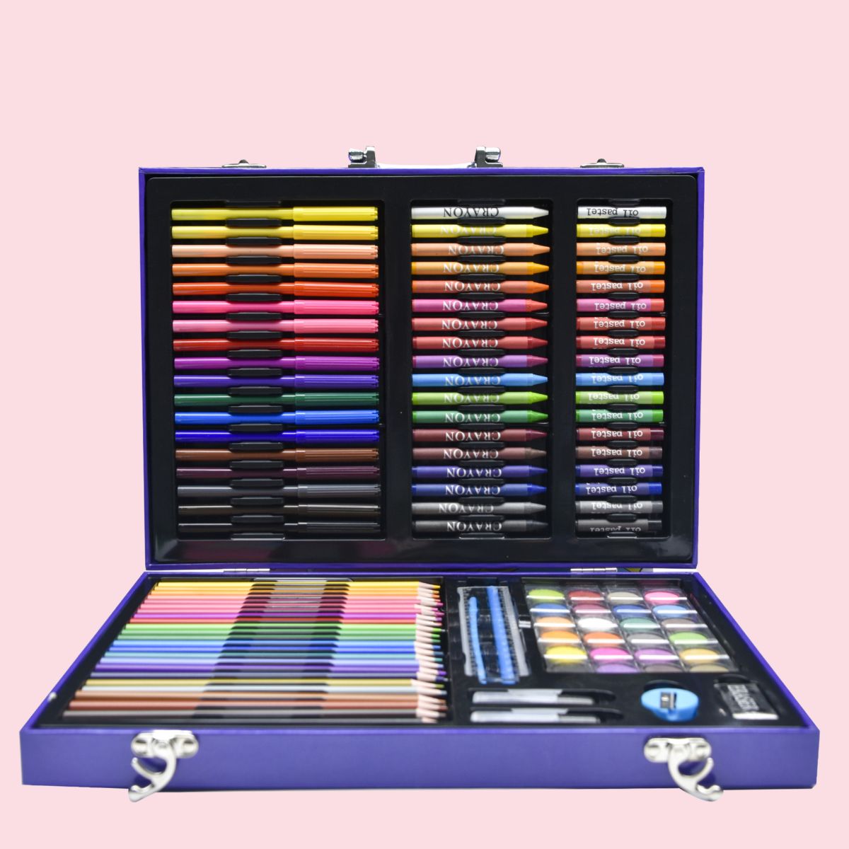 128-piece children's art set, watercolor markers, complete supplies