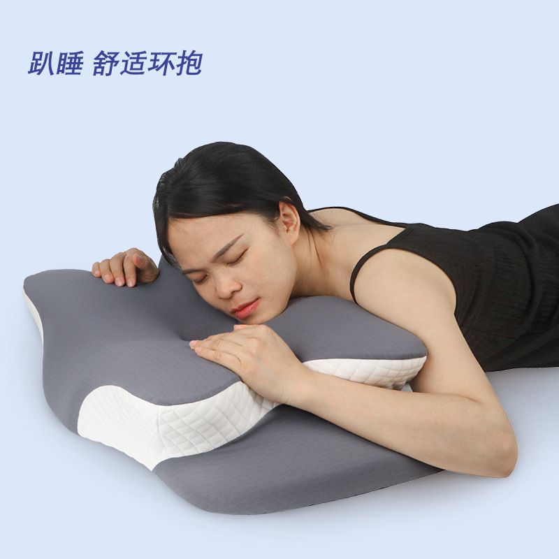 Memory foam pillow with cervical support, breathable