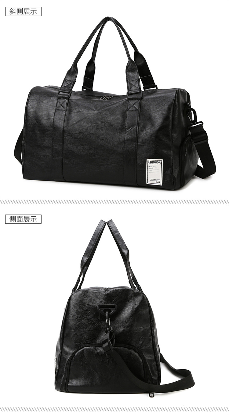 Sports Fitness Bag Leather Dry Wet Separation Large Capacity