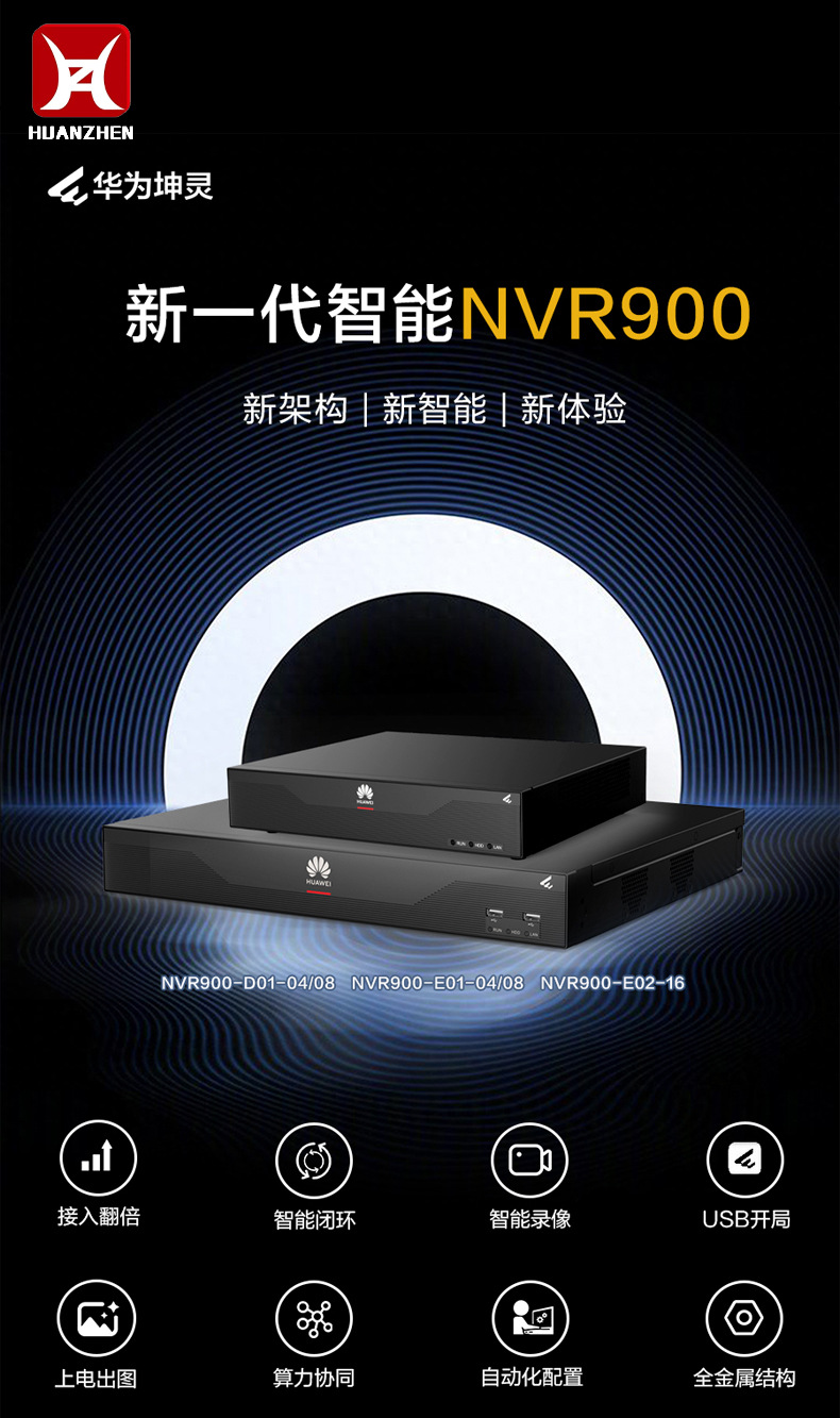 NVR900-E01-08 8 kanallı ağ video kaydedici, 64Mbps bant genişliği