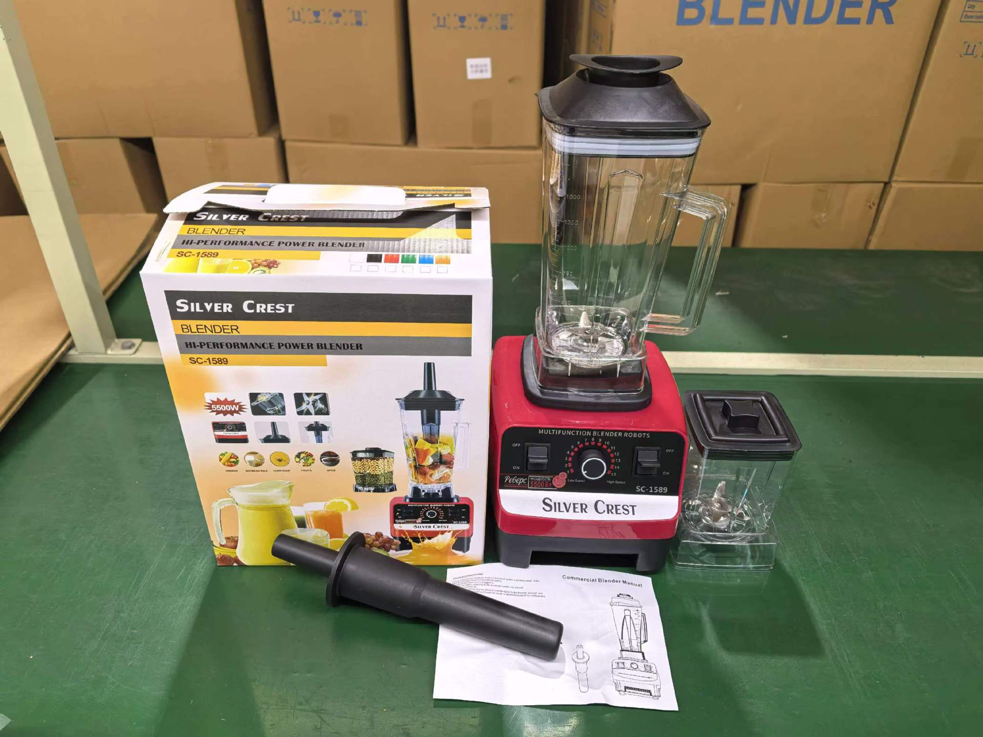 Blender SC-1589, 5500W, çift bardak, meyve suyu ve smoothie