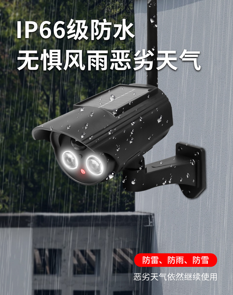 Dummy surveillance camera, solar panel, motion sensor