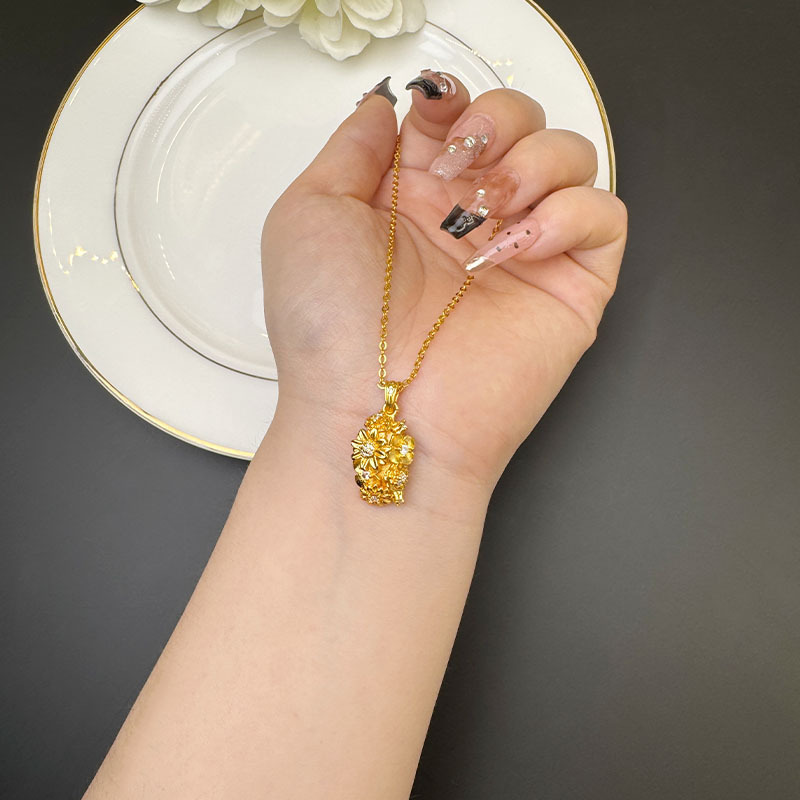 Chinesischer Stil Sand Gold Armband Diamant Blumenschloss