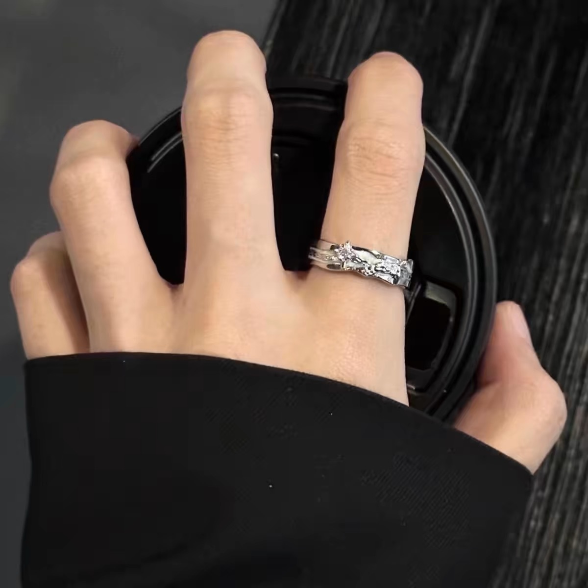 Star Burst Ring, Men and Women, Dark Style, Luxury