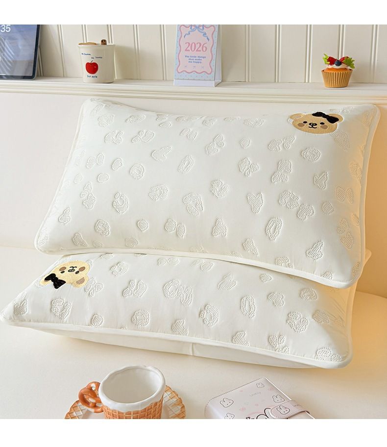 Quilted Pillowcase Pair 48x74cm Waterproof Anti-Oil