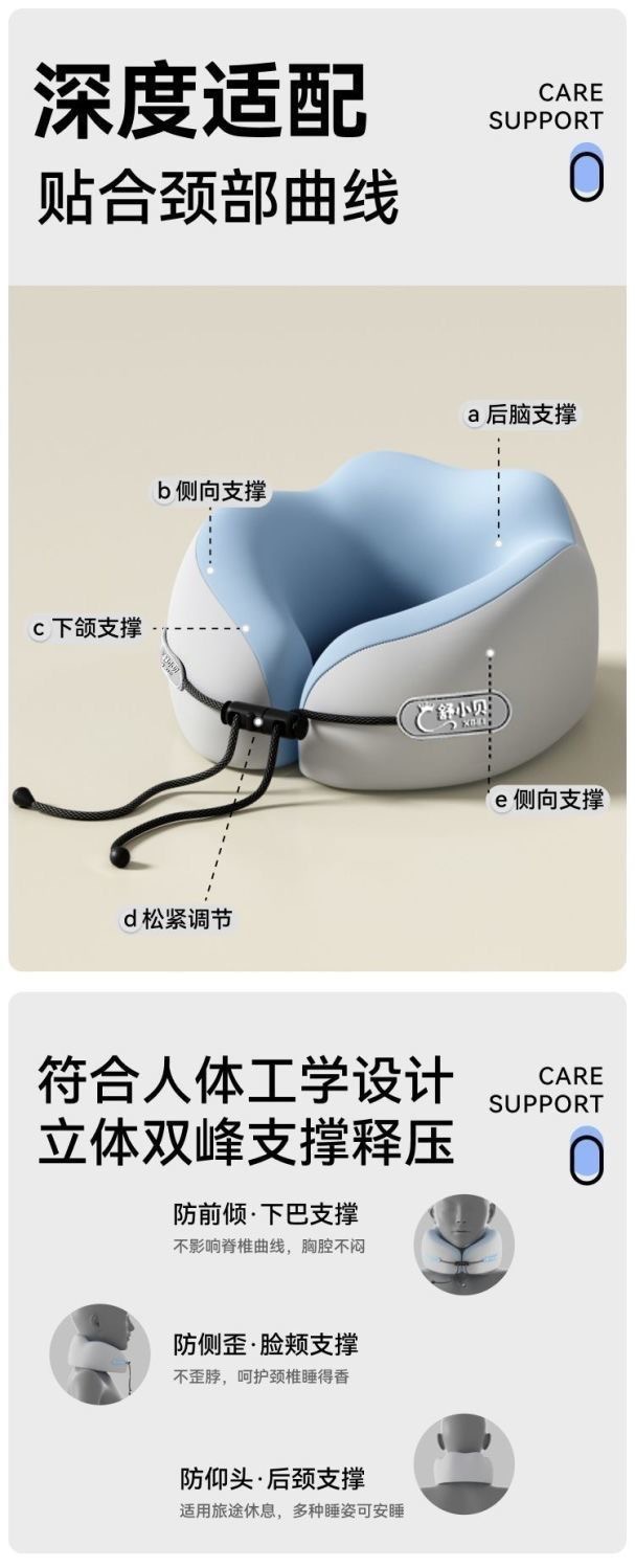 Memory foam U-shaped travel neck pillow