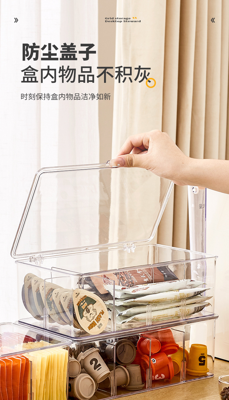 Transparente Acryl-Aufbewahrungsbox mit Fächern