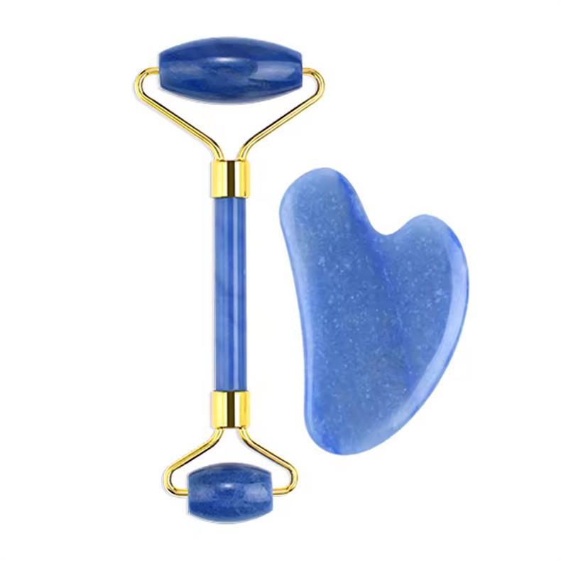 Rose Quartz Jade Dual-Head Roller Heart-Shaped Gua Sha