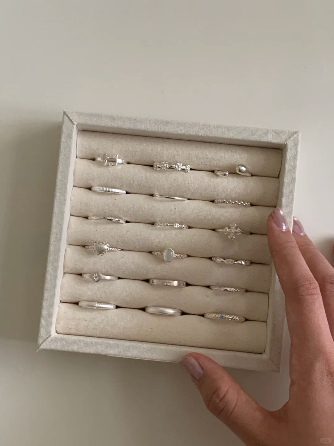 925 gümüş basit kadın yüzüğü çok katmanlı tasarım