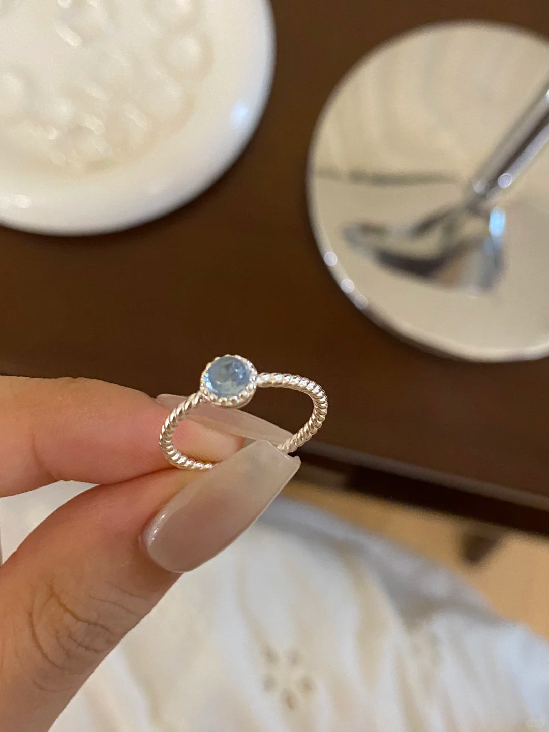 韩国925纯银素圈戒指女不撞款百搭尾戒ins设计高级感时髦开口戒指