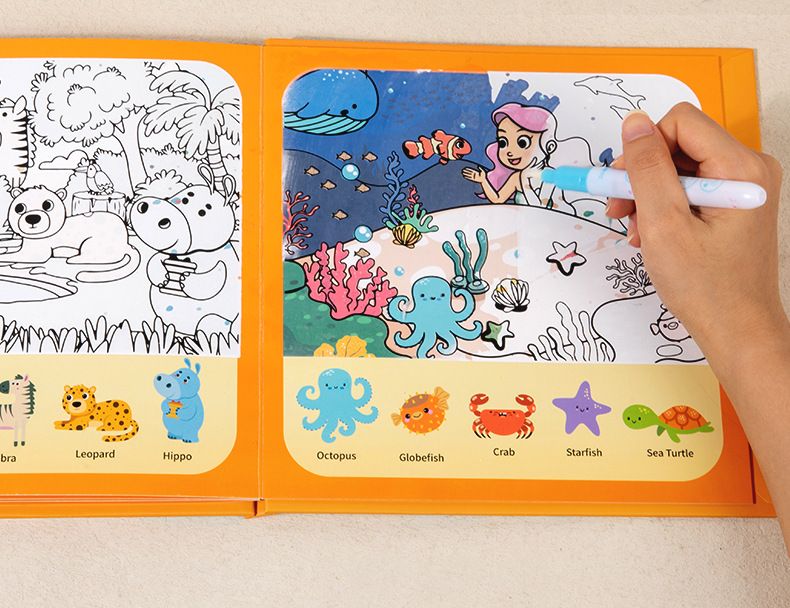 Kinder-2-in-1-Kritzel- und Abreißbuch mit Tieren und Verkehr