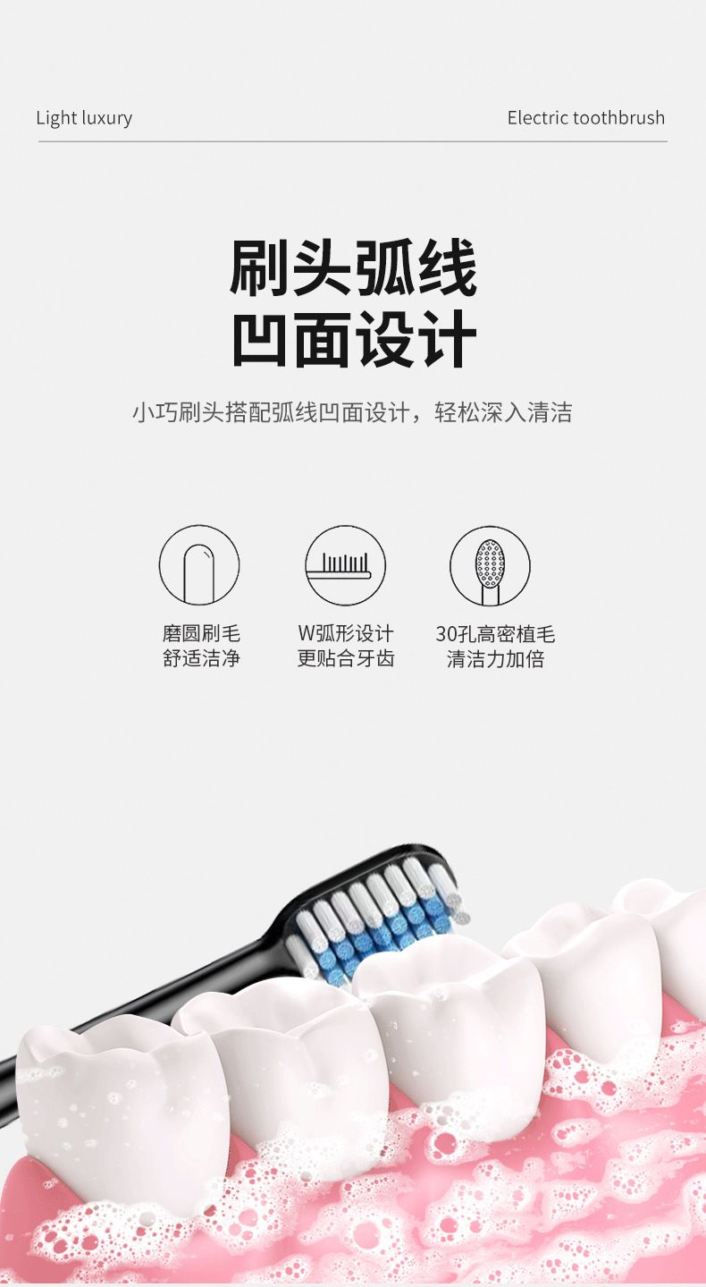 Electric Toothbrush Sonic Vibration USB Rechargeable