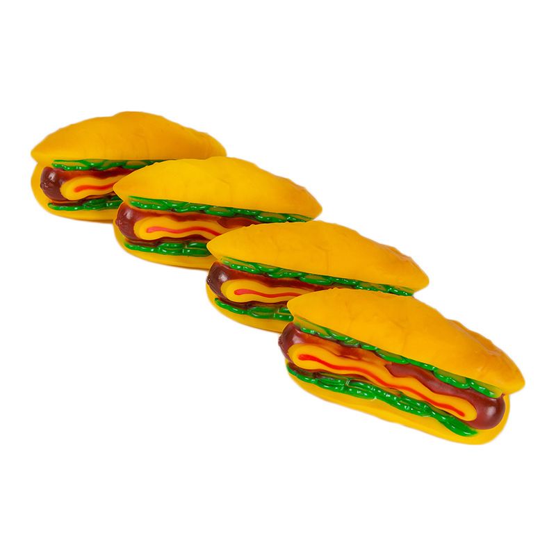 Vinil hamburger sosisli sandwich oyuncak, diş çıkarma, dayanıklı