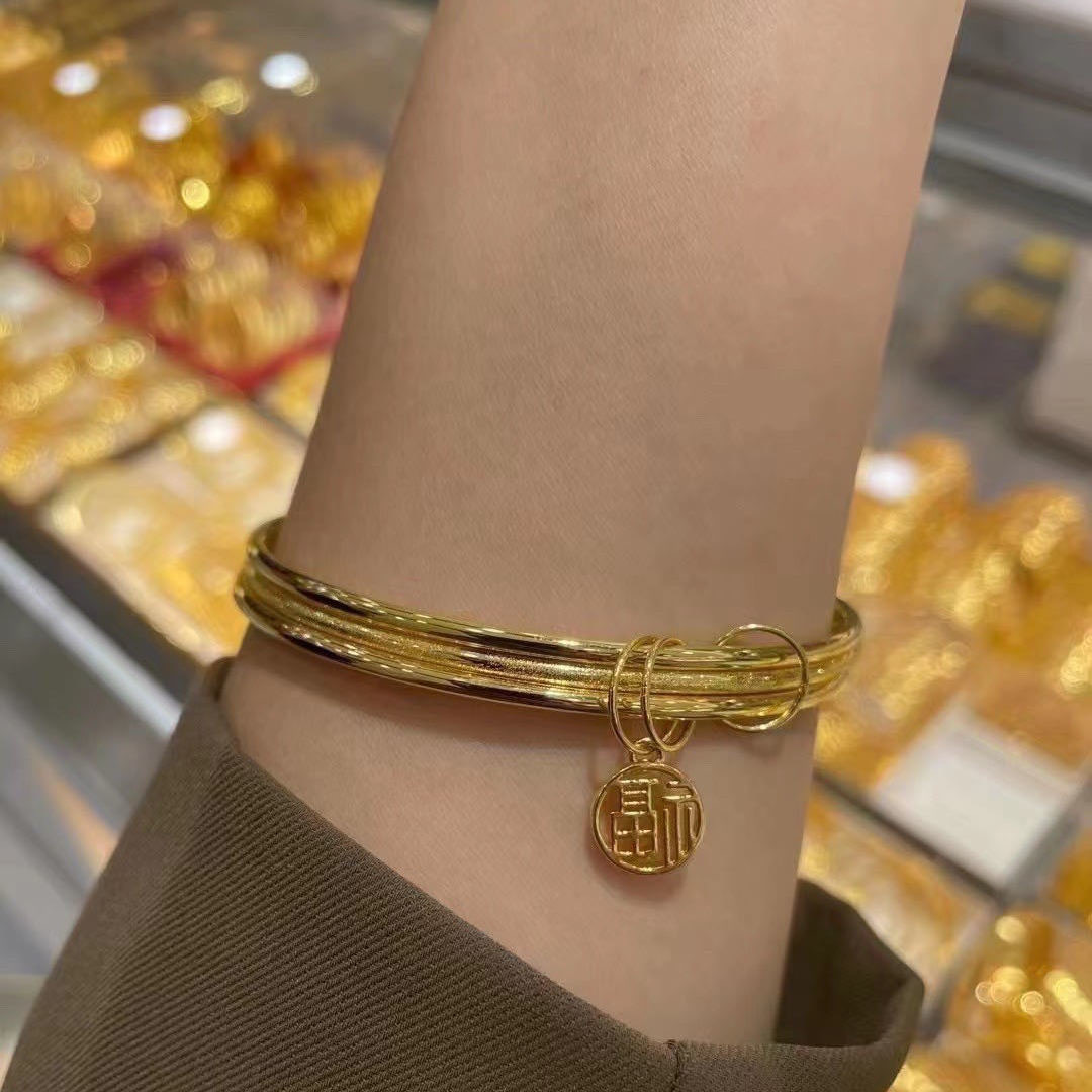 Imitation gold bracelet for women, thin and simple