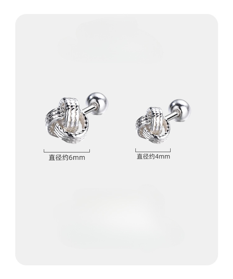 925er Silber Ruyi-Knoten-Ohrringe, einfaches Design