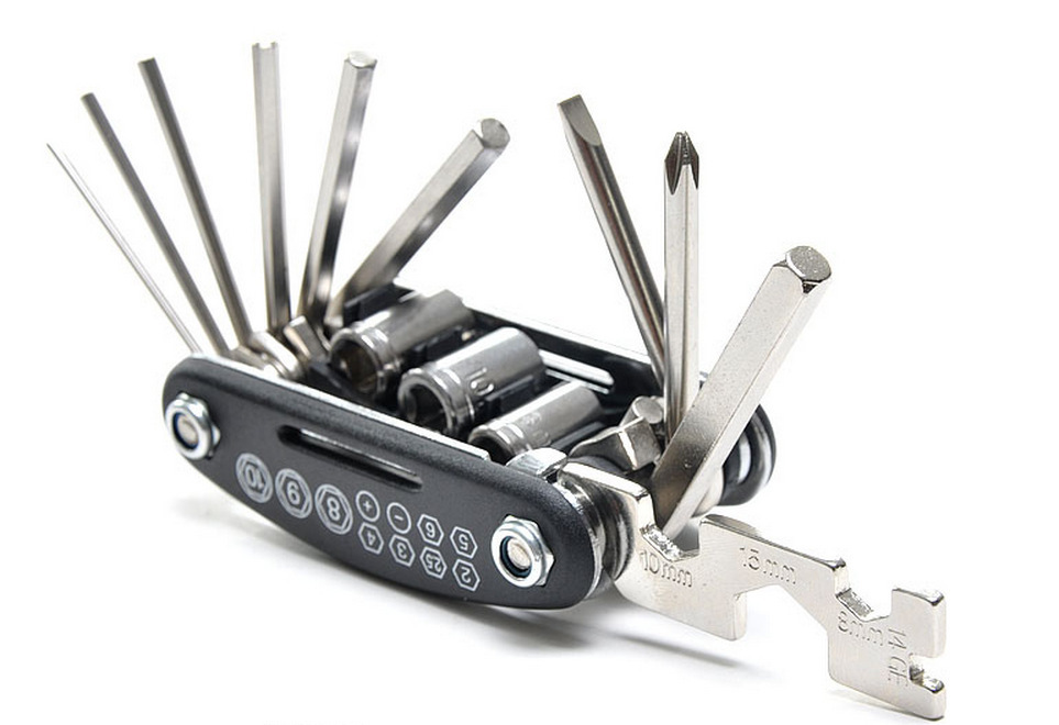 Bicycle Repair Tool 16-in-1, Foldable Screwdriver Set