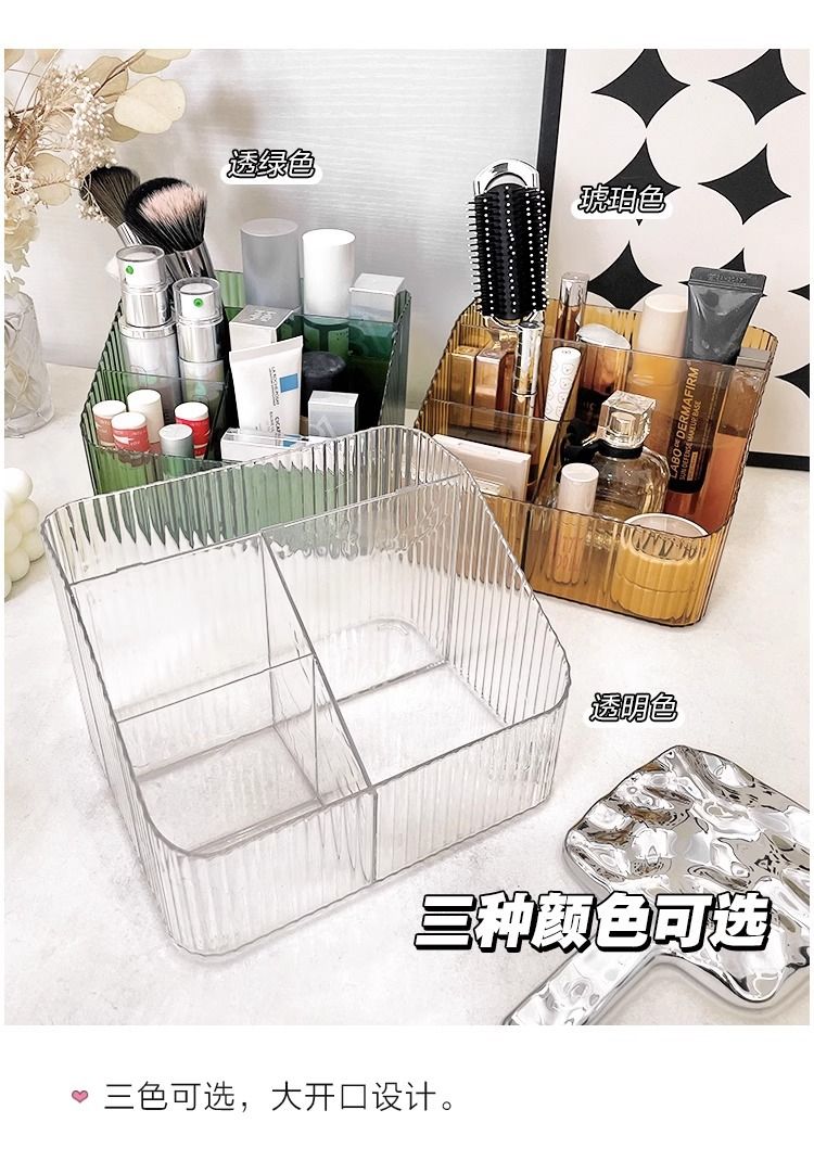 Transparent Cosmetic Storage Box Desk Organizer