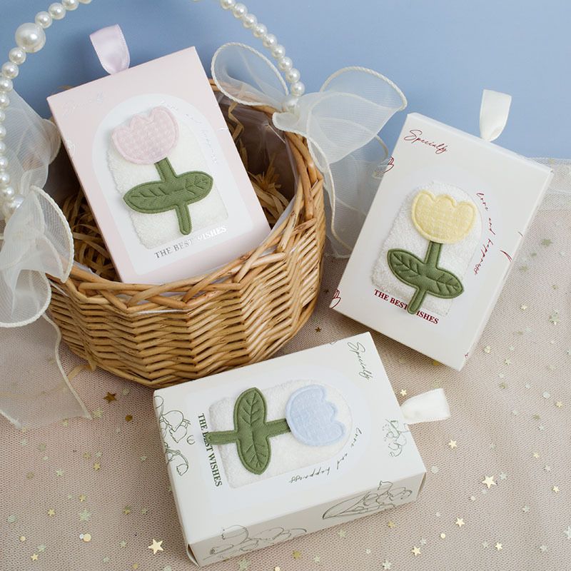 Tulpen-Handtuch-Geschenkset, 4-teilig