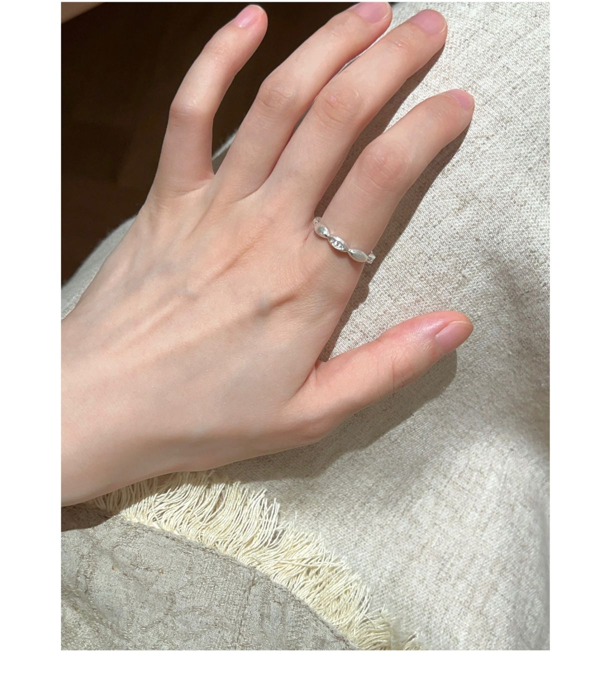 S925 Sterling Silver Lace Pattern Open Ring Women