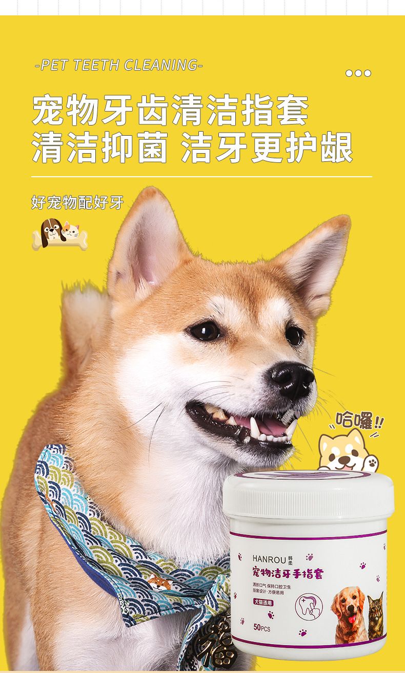 Pet dental cleaning finger pads