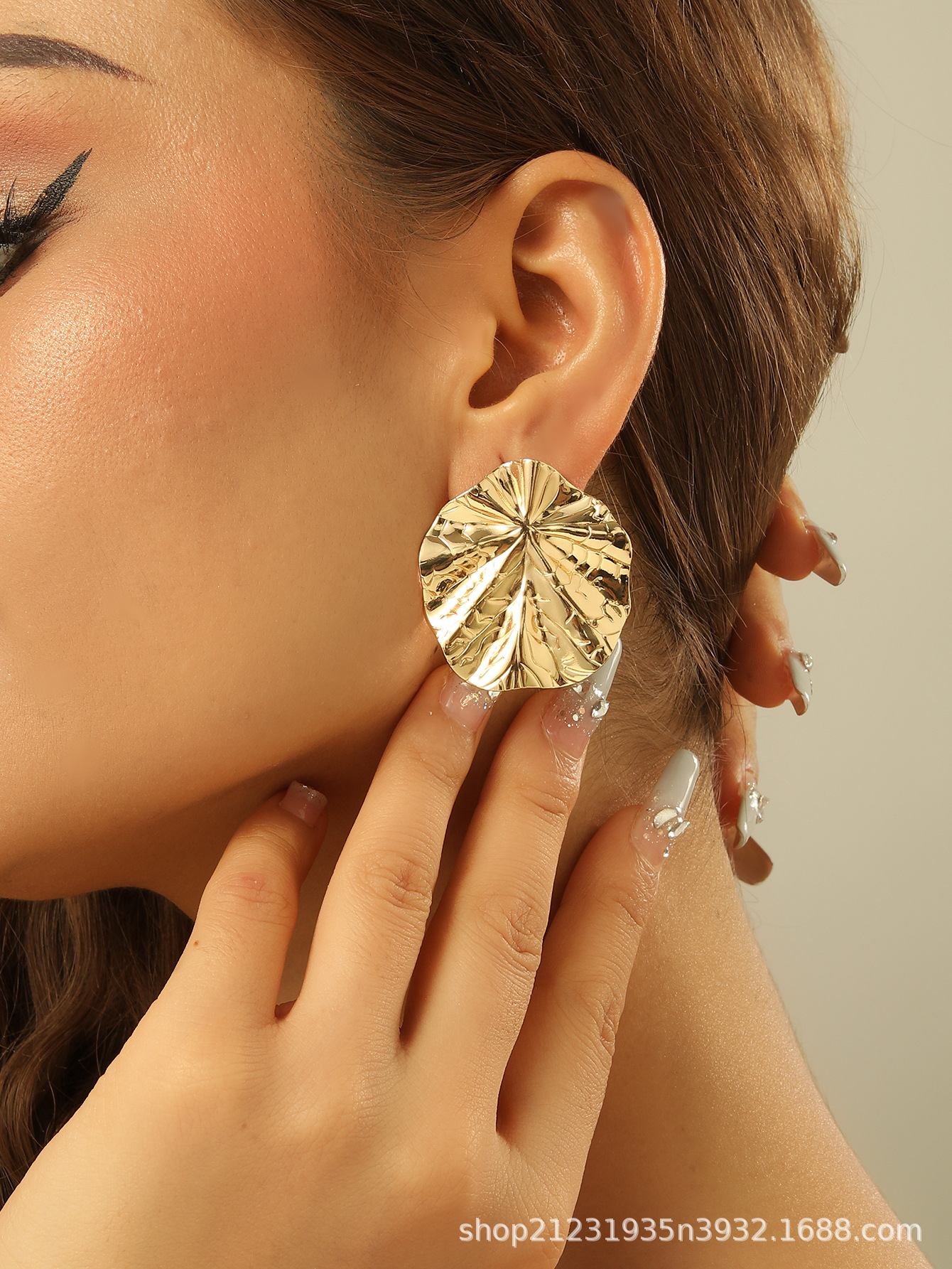 Geometrische C-Form Ohrringe Damen Gold minimalistisch