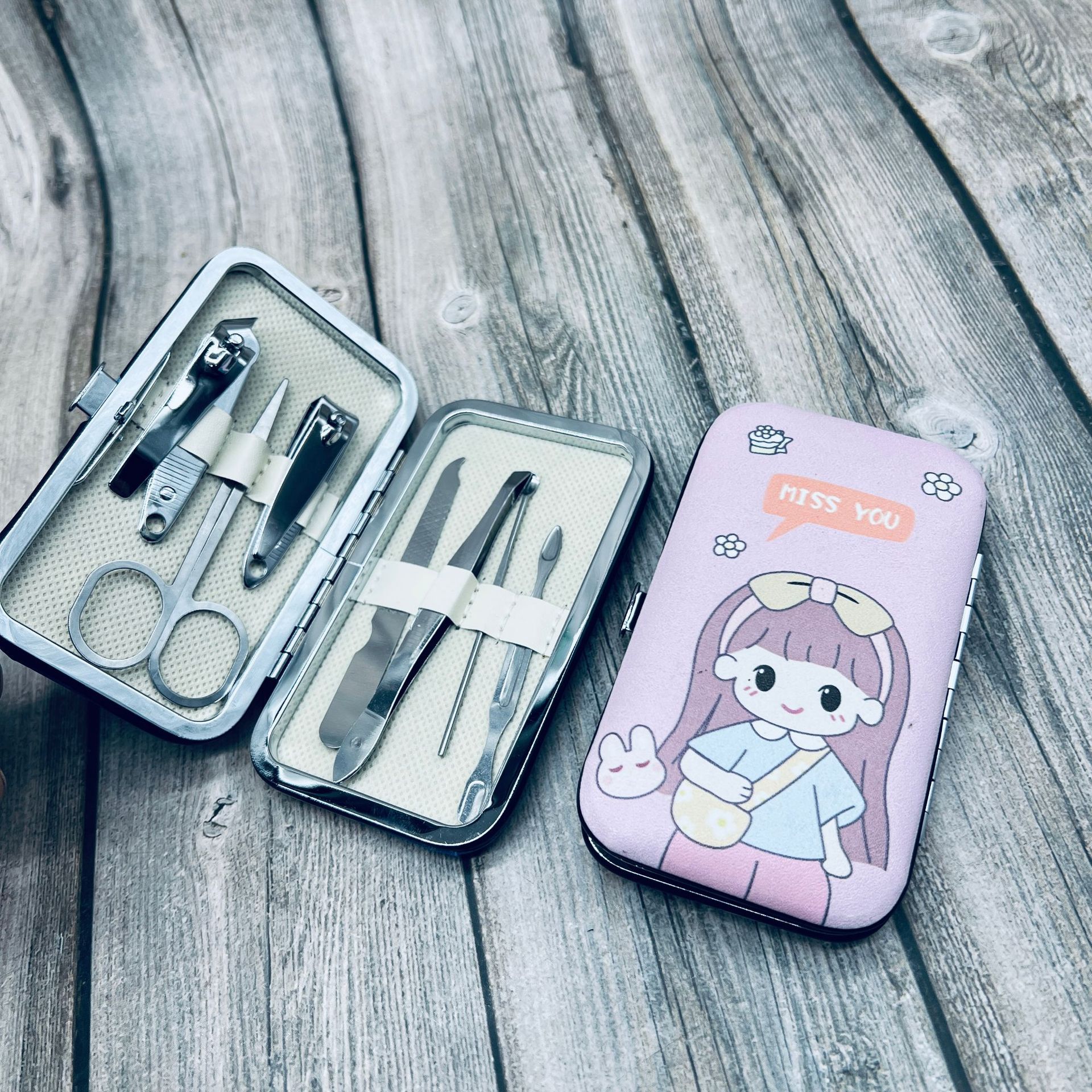 Maniküre-Set, 7-teiliges Schönheitswerkzeug mit Geschenkbox