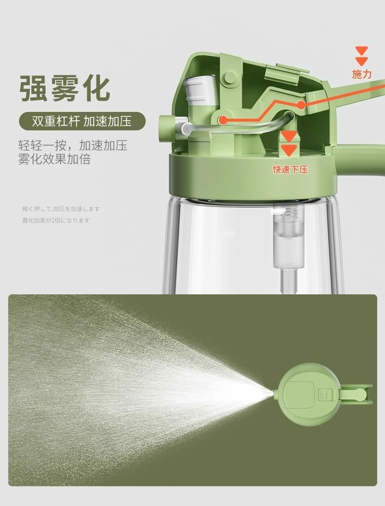 Glass oil bottle, spray and pour dual-function