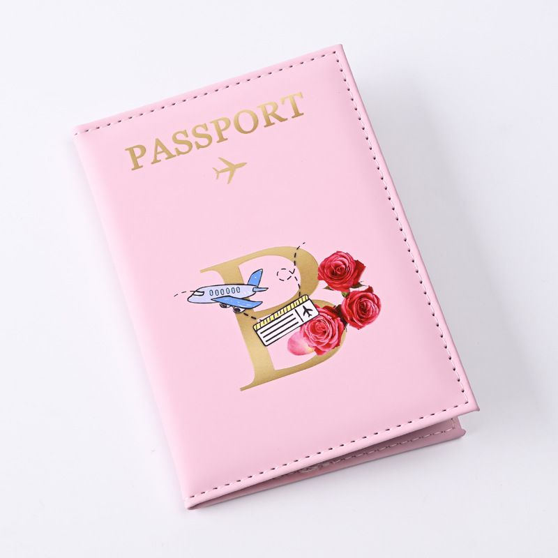 现货批发字母设计皮革护照套pu皮质护照夹passport护照包