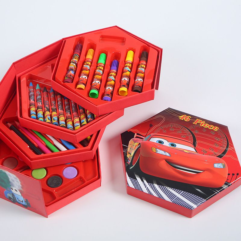 46-Piece Children's Art Set with 4-Layer Box and Colored Pencils