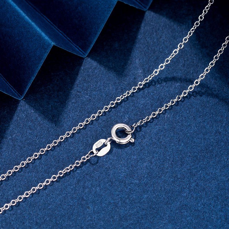 Silver plated neck chain, thin collarbone necklace